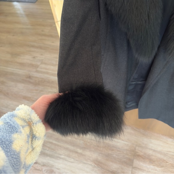 Jenni Kayne REAL FOX FUR trimmed coat with fur cuffs size 2 - Picture 6 of 7
